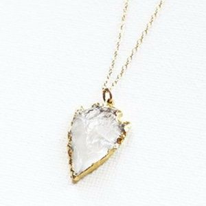 Crystal Quartz Arrowhead Necklace, 18" length
